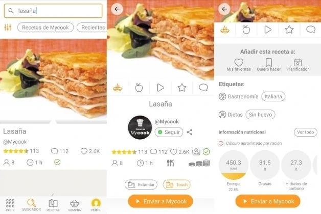 lasaña en recetario taurus