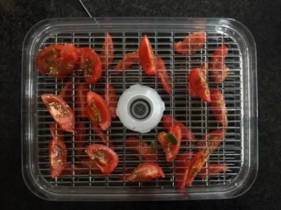tomates en deshidratadora de alimentos